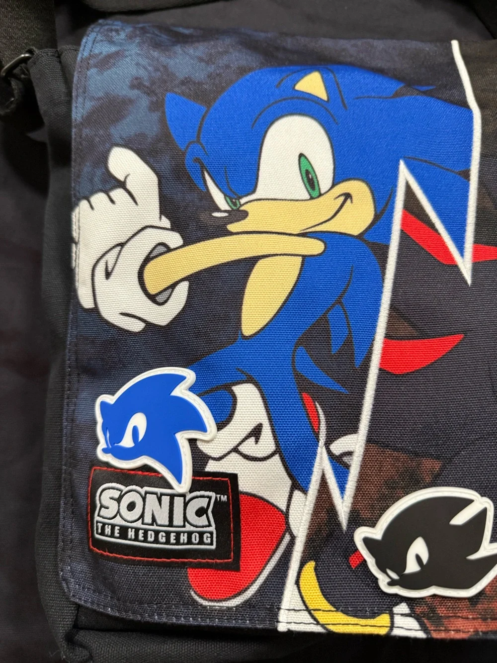 Sonic the Hedgehog 12” Messenger Bag Split Sonic and Shadow | NWT